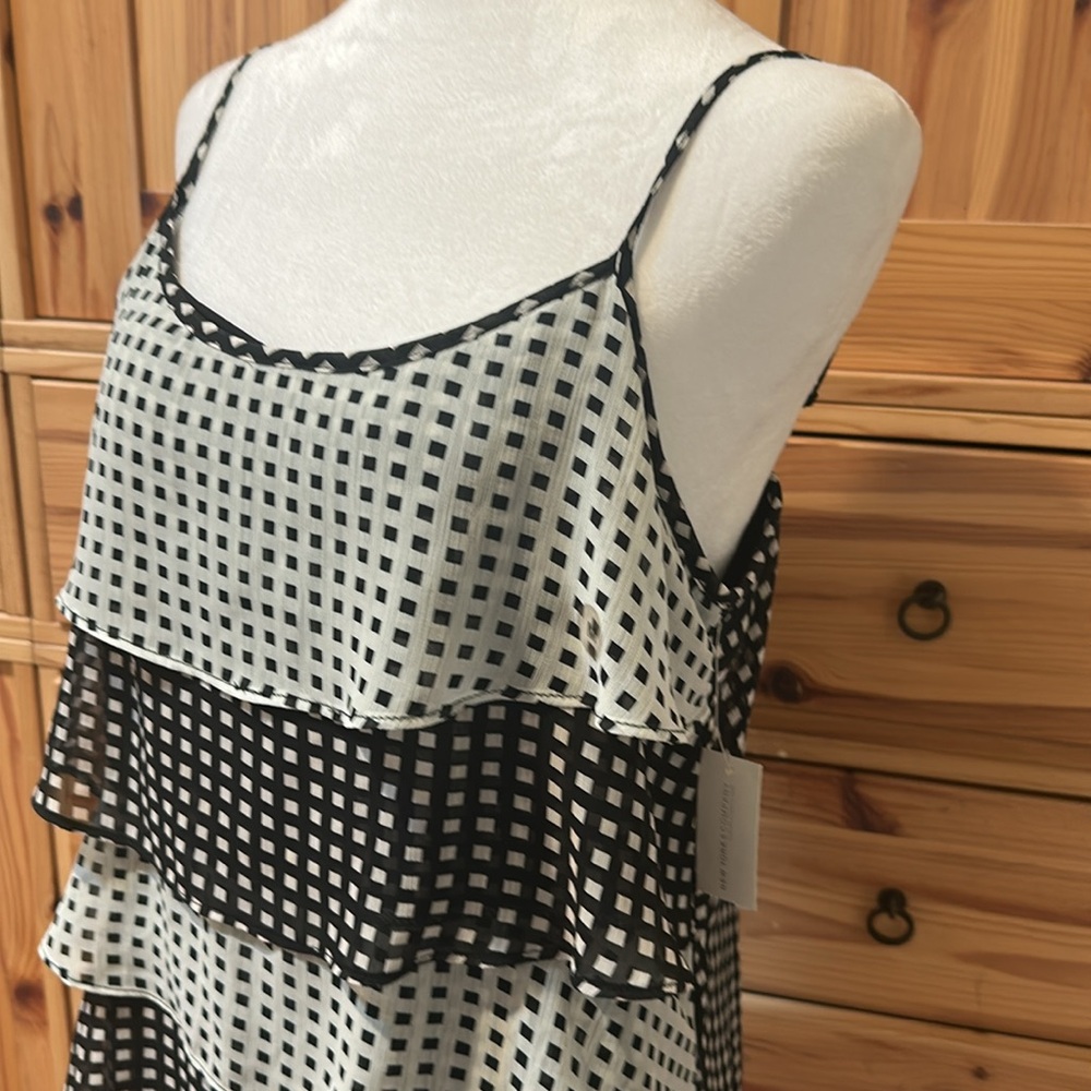New York & Company Black and White Tiered Camisole - Picture 6 of 16
